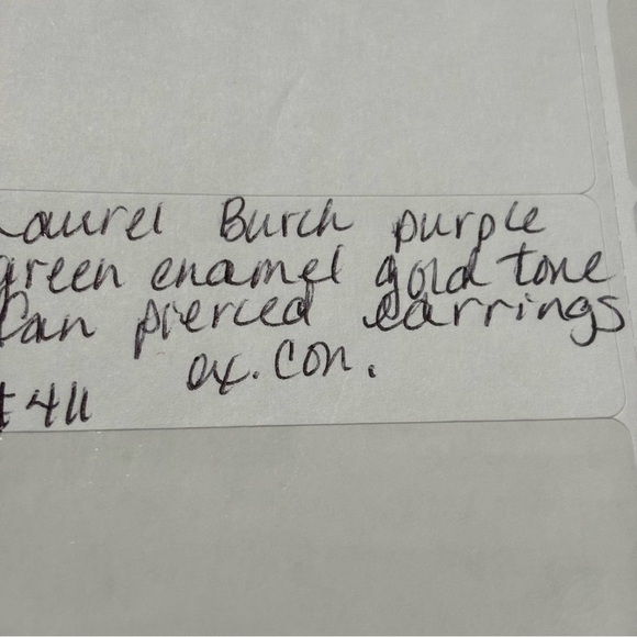 Laurel Burch dangle enamel gold tone pierced earrings - Picture 3 of 6